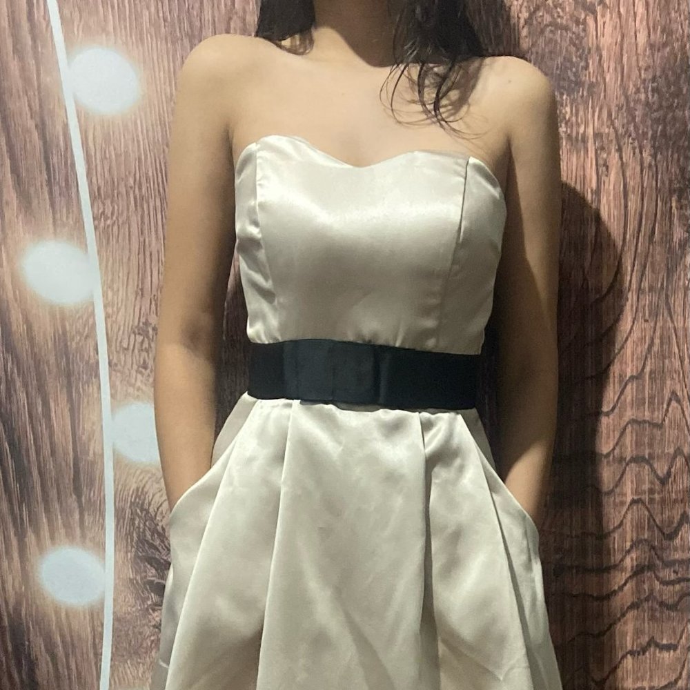 After 6 Gold and black strapless